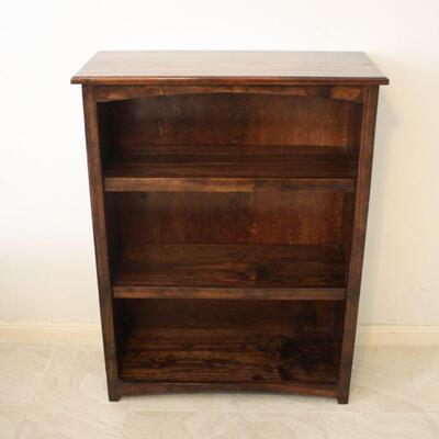 Lot #23: Dark Stained Solid Wood Bookshelf 