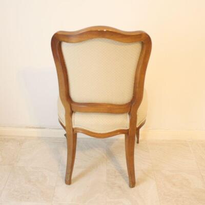 Lot #27: Vintage Cream Upholstered Wooden Chair 