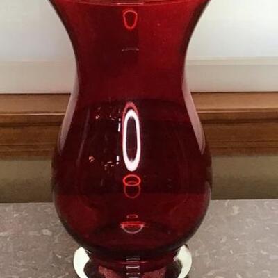 205 - Ruby Red Italian Vase   #1