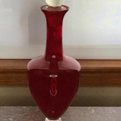 209 - Ruby Red Glass Decanter