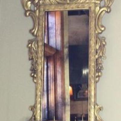 219 - Gold Gilt Wood Rococo Style Mirror