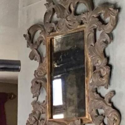 228 - Wooden Rococo Style Mirror