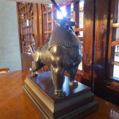 232 - Bronze Lion Table Lamp