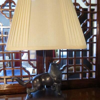 232 - Bronze Lion Table Lamp