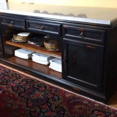 266 - Touchstone Marble Top Buffet  **buyer will need mover***