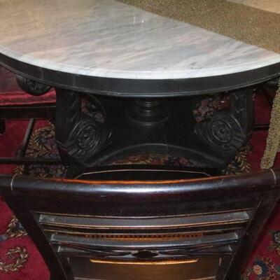 268 - Marble Top Dining Table w/ 4 Chairs