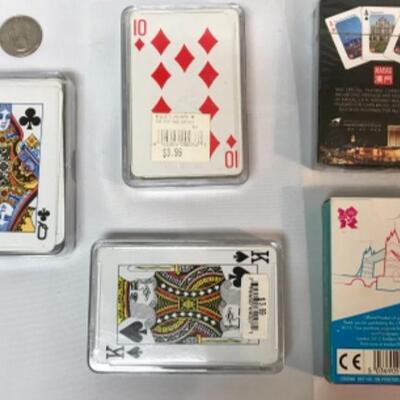 Lot. Of 5 playing card decks - Macau, Seattle, California, London