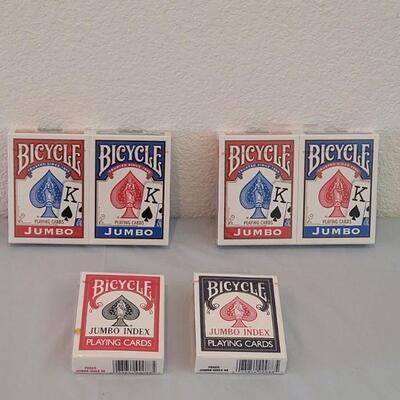 Lot 63: Jumbo Bicycle Cards & 2 Jumbo Index Cards