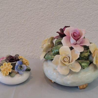 Lot 70: (2) Porcelain Flowers (both have chips)