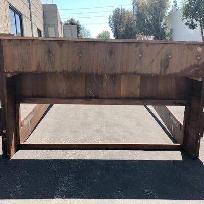 Vintage Wood Bed Frame with Headboard Storage Queen Size