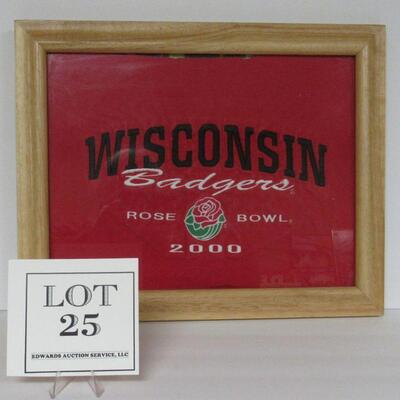 WI Badgers Framed Section of Shirt Rose Bowl 2000