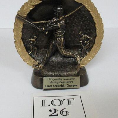 Attractive Trophy 2007 Sturgeon Bay Legion Batting Cage Award