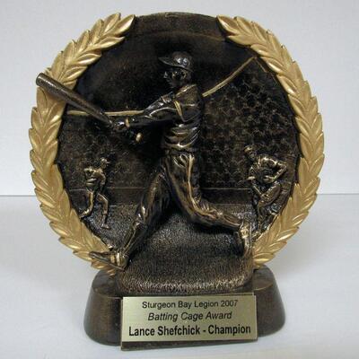 Attractive Trophy 2007 Sturgeon Bay Legion Batting Cage Award