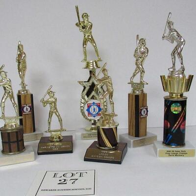 Collection of 1980s-90s & a 2009 Baseball Trophies