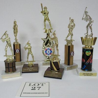 Collection of 1980s-90s & a 2009 Baseball Trophies
