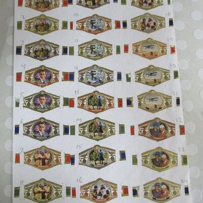 Beautifull Images on 3 Sheets of Vintage Cigar Bands