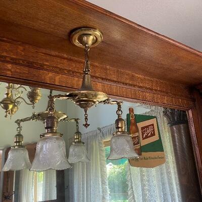 Bar / Pub interior Cabinet Antique 8' Quarter Sawn Solid Oak Mirrored Back Buffet 