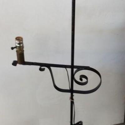 Nice Wrought Iron Floor Lamp with Adjustable Height and Swivel Light Arm and Shade 54
