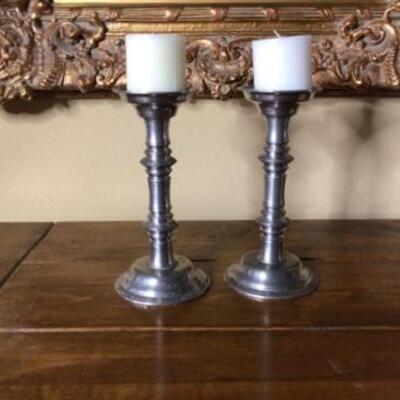 286 - Pair of Attractive Pewter Candlesticks signed Cosi Tabellini.
