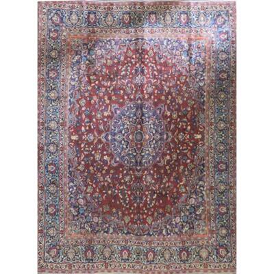 Persian mashhad Authentic Traditonal Vintage Rug 12'0