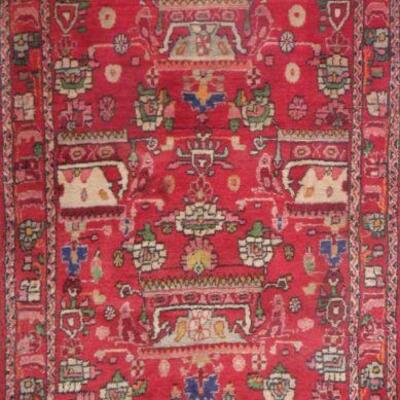 Persian hamedan Authentic Traditonal Vintage Persian Rug 8'1"x4'0" Retail $3319