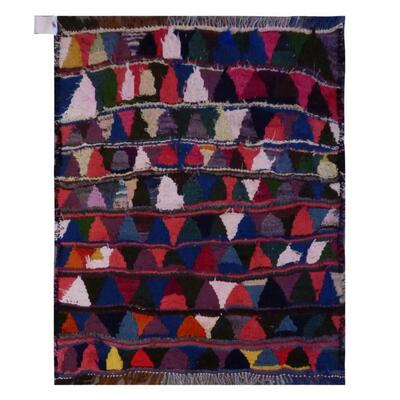 PERSIAN VINTAGE KILIM MADE WITH NATURAL WOOL AND COTTON 105x105cm Retail $1068