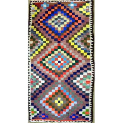 Authentic Persian Vintage Kilim Wool Seneh Collection 8'9"x4'2" Retail $2800
