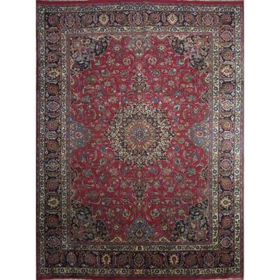 Persian mashhad Authentic Traditonal Vintage Rug 12'6