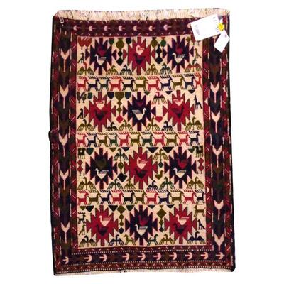 PERSIAN MOGHAN KILIM MADE WITH NATURAL WOOL AND COTTON 4'9"x3'5'' Retail $1459