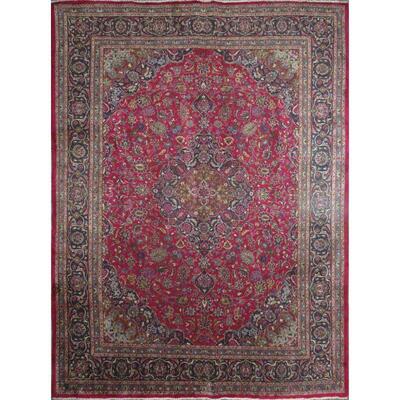 Persian mashhad Authentic Traditonal Vintage rug 12'7