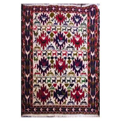 PERSIAN MOGHAN KILIM MADE WITH NATURAL WOOL AND COTTON 4'9