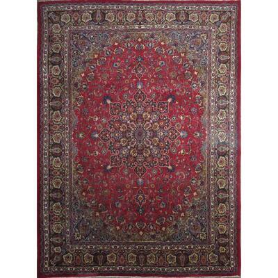 Persian mashhad Authentic Traditonal Vintage Rug 13'1