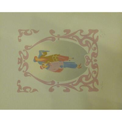 Spanish Original Hand Print Canvas Decoration 13"x14" Retail $345