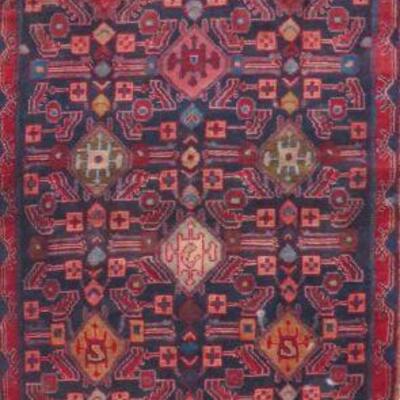 Persian hamedan Authentic Traditonal Vintage Rug 9'3"x3'3" Retail $3112.5