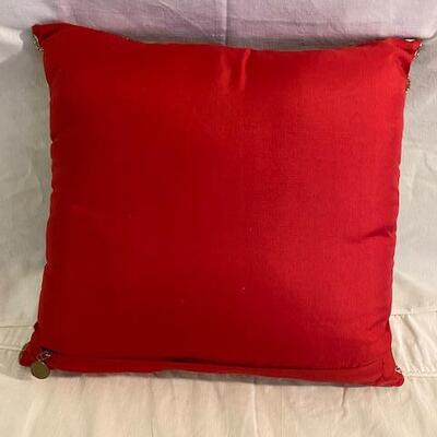 Contemporary beaded bird throw pillow 