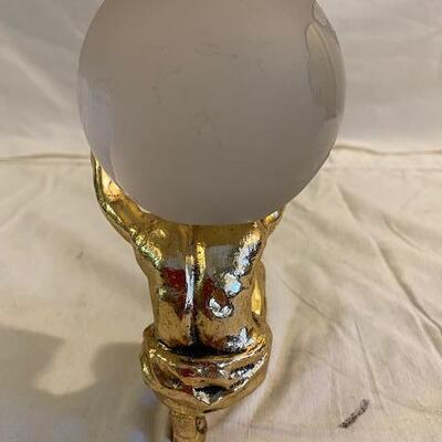 Brass and glass Atlas statue 