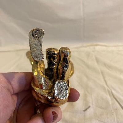 Brass and glass Atlas statue 