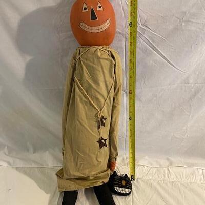 Jack O Lantern fabric or rag doll Halloween decoration