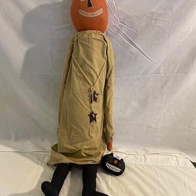 Jack O Lantern fabric or rag doll Halloween decoration