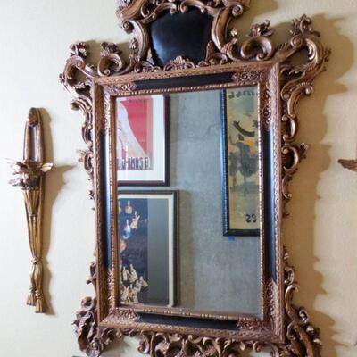 298 - Awesome Gold Gilt Wall Mirror - 4' 6