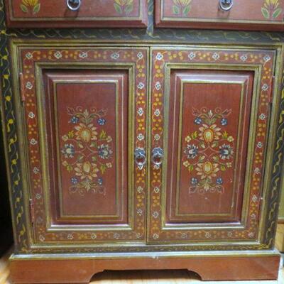 308 - Wonderfully Hand-Painted Storage Cabinet