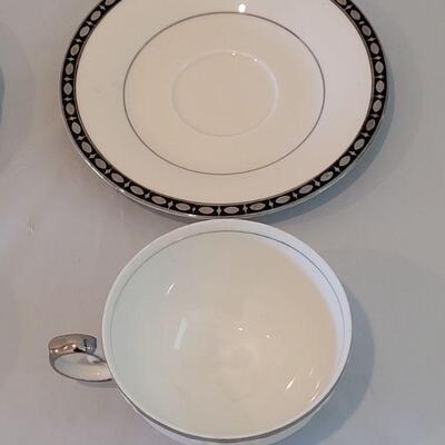 Lot 87: (2) Teacups and Saucers (Tivoli *Possibly Mixed Set and One unmarked)