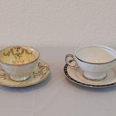 Lot 87: (2) Teacups and Saucers (Tivoli *Possibly Mixed Set and One unmarked)