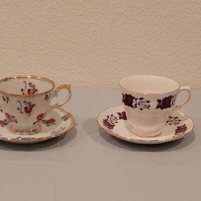 Lot 89: (2) Teacups & Saucers (Royal Kent Set and other unmarked)