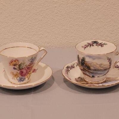 Lot 90: (2) Teacups & Saucers (Clare and Royal Albert)