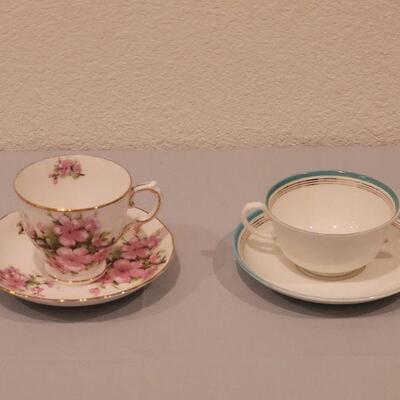 Lot 92: Tuscan Teacup & Saucer and Wetley Bouillon Cup and Saucer