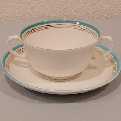 Lot 92: Tuscan Teacup & Saucer and Wetley Bouillon Cup and Saucer