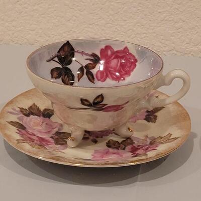 Lot 93:  Mixed Matched Rose Teacup and Saucer and Chinese Handpainted Teacup & Saucer (also possibly mix matched)