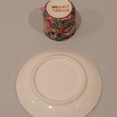 Lot 93:  Mixed Matched Rose Teacup and Saucer and Chinese Handpainted Teacup & Saucer (also possibly mix matched)