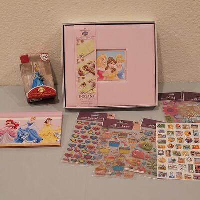 Lot 104: Disney Princess Scrapbook & Stickers, Photo Album and Keychain